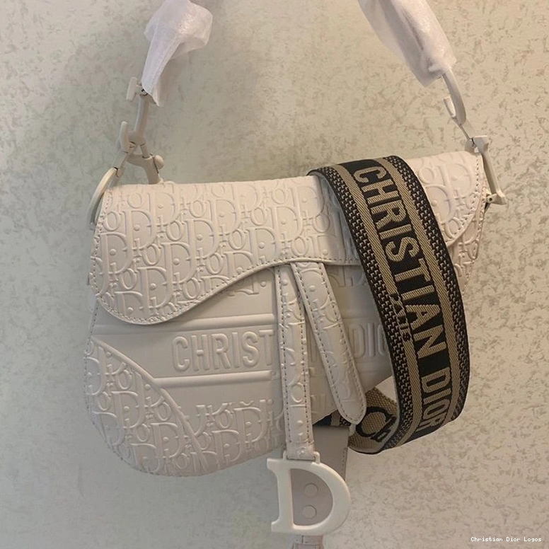 Cheap White Oblique Christian Saddle Calfskin Ultramatte Embossed Dior Bag 0713 Luxury
